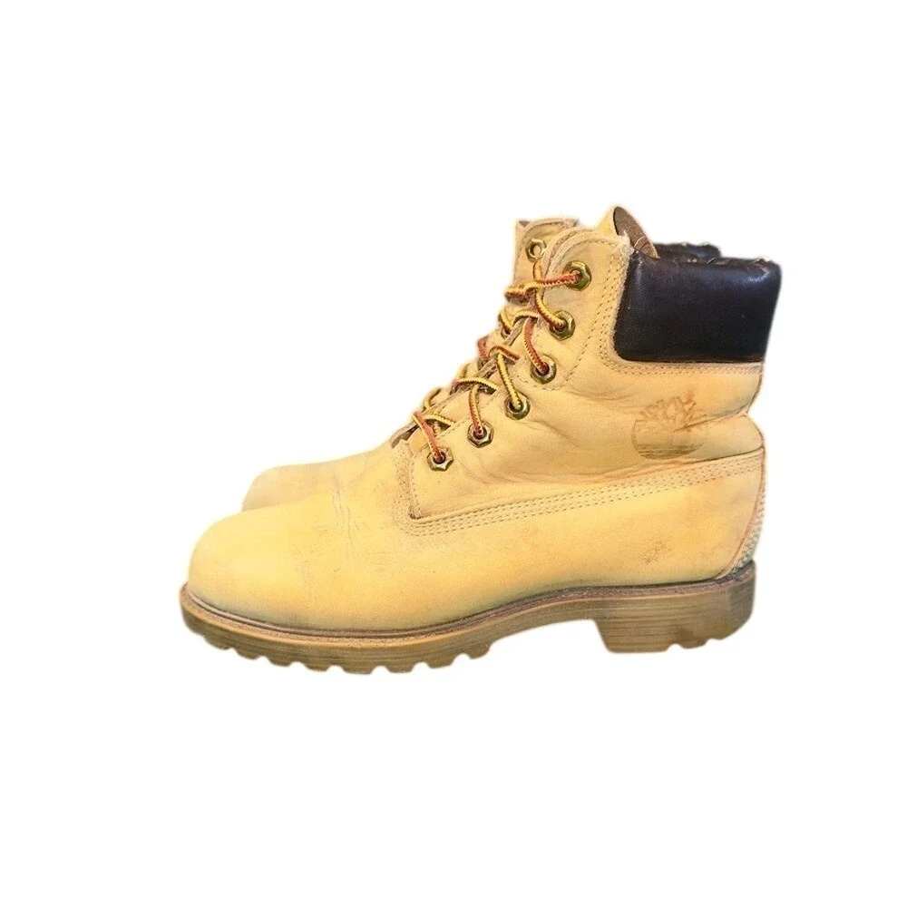 Timberland Kids 6 Inch Premium Wheat Nubuck Leather Waterproof Boots Size 6.5y